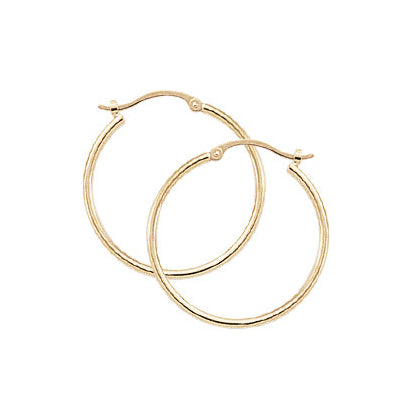 14k Gold Small Flat Hoop Earrings - Zoe Lev Jewelry